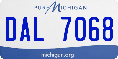 MI license plate DAL7068