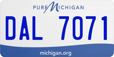 MI license plate DAL7071