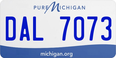 MI license plate DAL7073