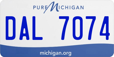 MI license plate DAL7074