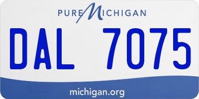 MI license plate DAL7075