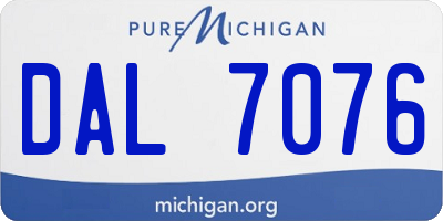 MI license plate DAL7076