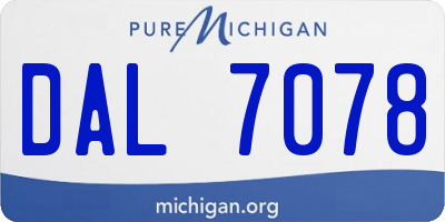 MI license plate DAL7078
