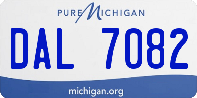 MI license plate DAL7082