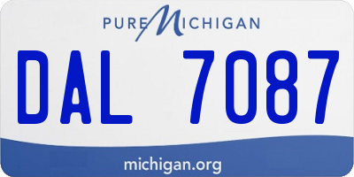 MI license plate DAL7087