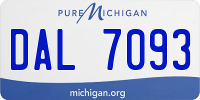 MI license plate DAL7093