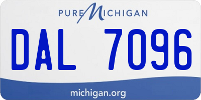 MI license plate DAL7096