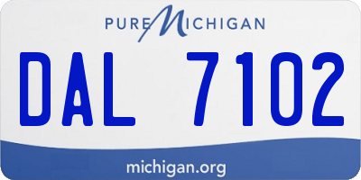 MI license plate DAL7102