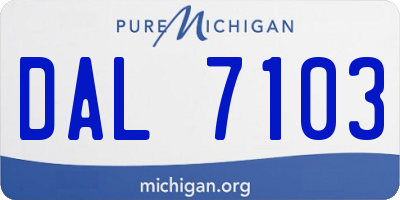MI license plate DAL7103