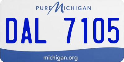 MI license plate DAL7105