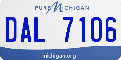 MI license plate DAL7106