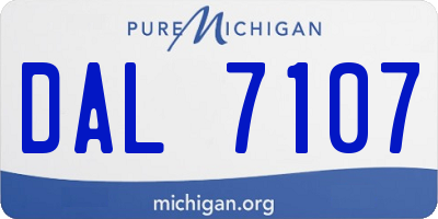 MI license plate DAL7107