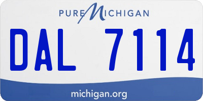MI license plate DAL7114
