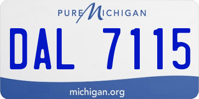 MI license plate DAL7115