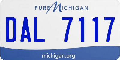 MI license plate DAL7117