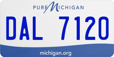 MI license plate DAL7120