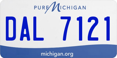 MI license plate DAL7121