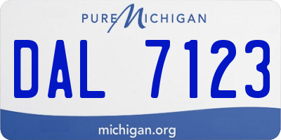 MI license plate DAL7123