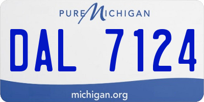 MI license plate DAL7124