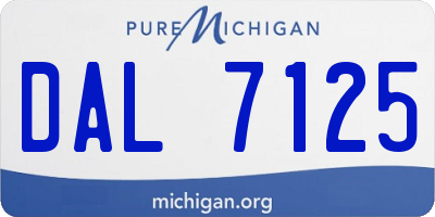 MI license plate DAL7125
