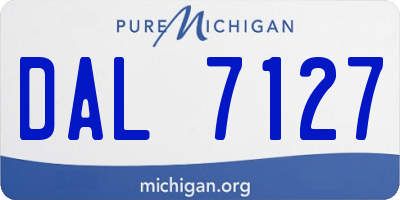 MI license plate DAL7127