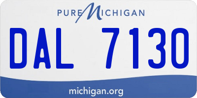 MI license plate DAL7130