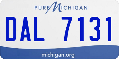 MI license plate DAL7131
