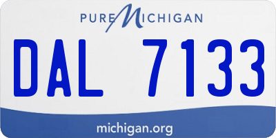 MI license plate DAL7133