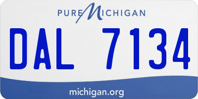 MI license plate DAL7134