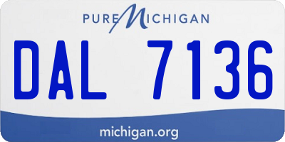 MI license plate DAL7136