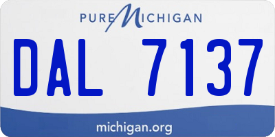 MI license plate DAL7137