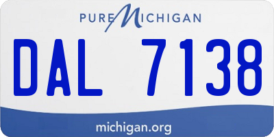 MI license plate DAL7138