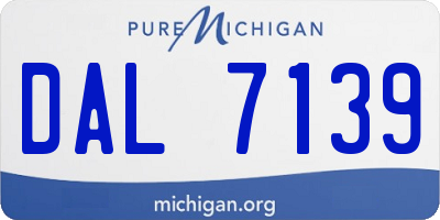 MI license plate DAL7139