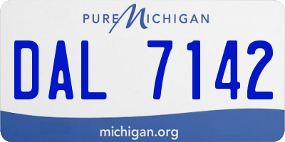 MI license plate DAL7142