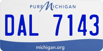 MI license plate DAL7143