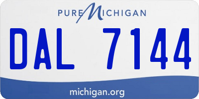 MI license plate DAL7144