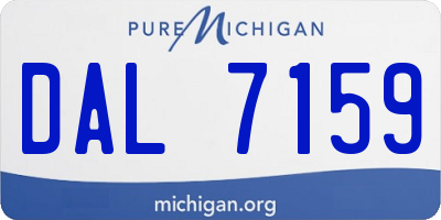 MI license plate DAL7159