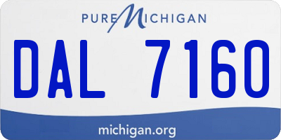MI license plate DAL7160