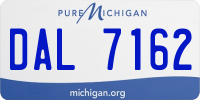 MI license plate DAL7162