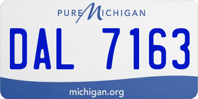 MI license plate DAL7163