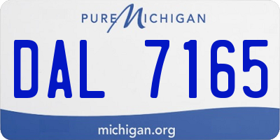 MI license plate DAL7165