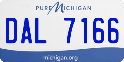 MI license plate DAL7166