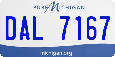 MI license plate DAL7167