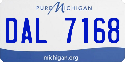 MI license plate DAL7168