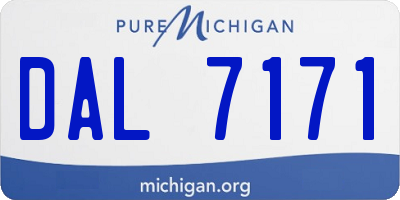MI license plate DAL7171
