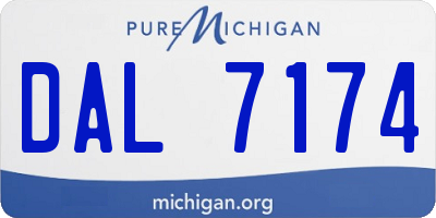 MI license plate DAL7174