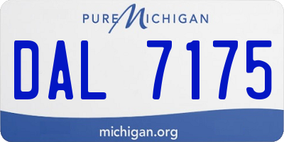 MI license plate DAL7175