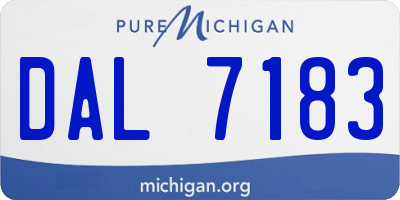 MI license plate DAL7183