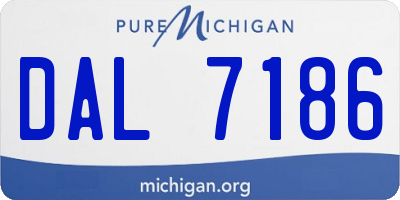 MI license plate DAL7186