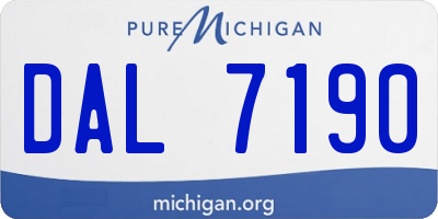 MI license plate DAL7190